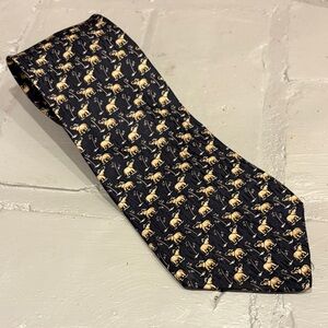 Jimmy V The V Foundation Black Goldenrod Elephant 100% Silk Necktie